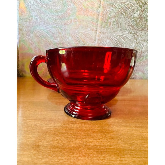 Vintage moon drops Ruby by New Martinsville tea cup and saucer set - Picture 6 of 10